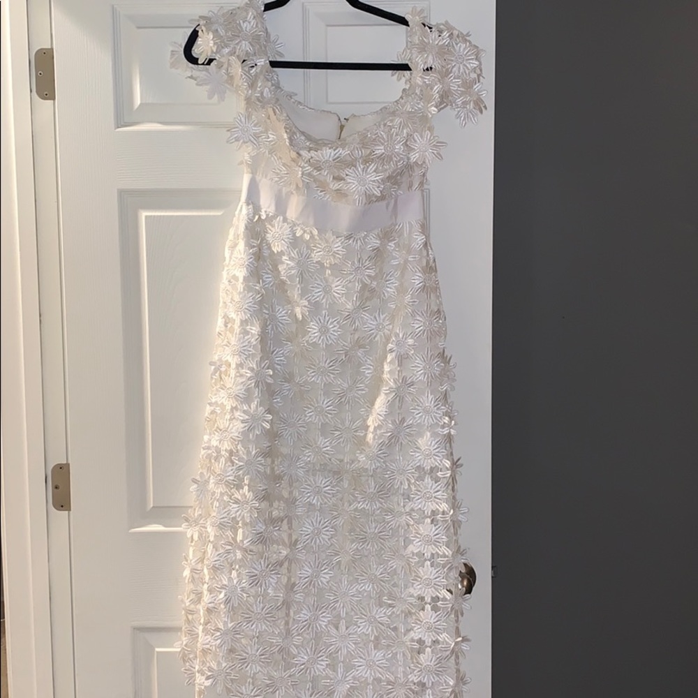 White Self Portrait Floral Lace Dress